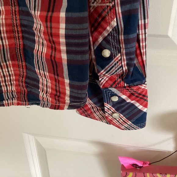 True Religion Men Long Sleeve Plaid Western button down shirt - Picture 4 of 5